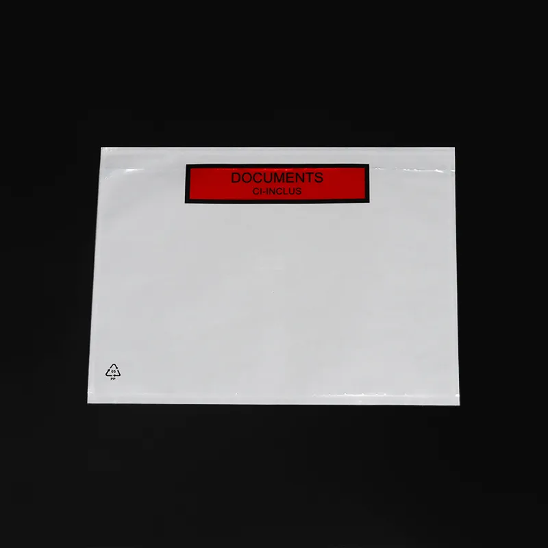 fylgiseðilsumslag úr plasti