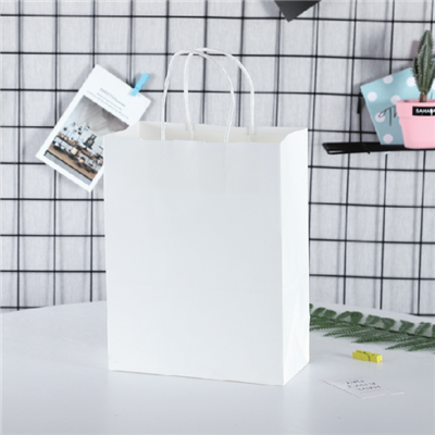 Kraftpappír kringlótt reipi Tote Poki Innkaupapoki